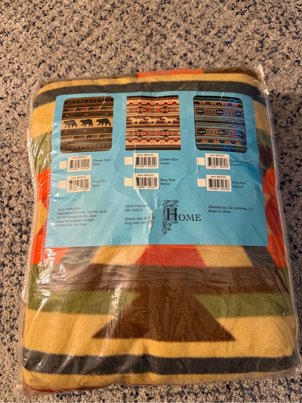 King Size Horse Southwestern Blanket – New in Package